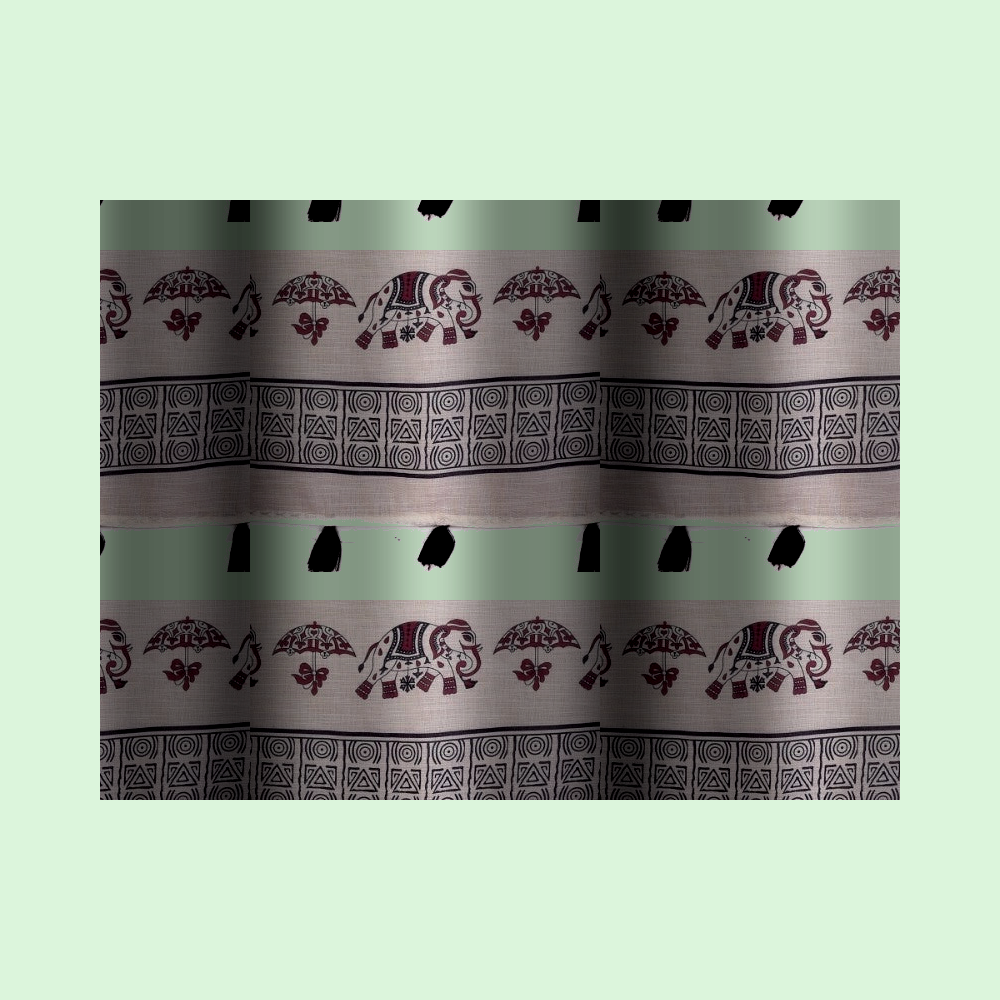 Muthu Studio Premium Trending Women's Linen Cotton Printed Saree With Unstitched Blouse 5.5Mtr (Off White) in Off White