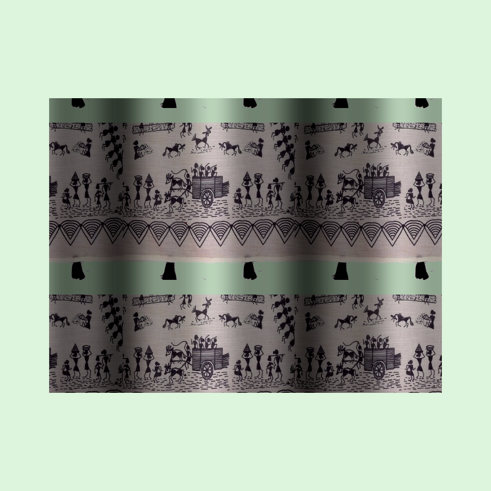 Muthu Studio Premium Trending Women's Linen Cotton Printed Saree With Unstitched Blouse 5.5Mtr (Off White) in Off White