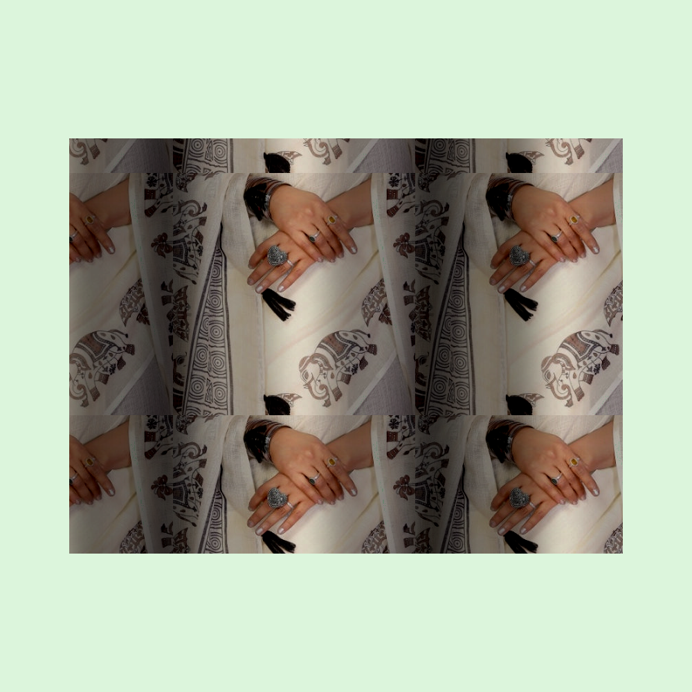 Muthu Studio Premium Trending Women's Linen Cotton Printed Saree With Unstitched Blouse 5.5Mtr (Off White) in Off White