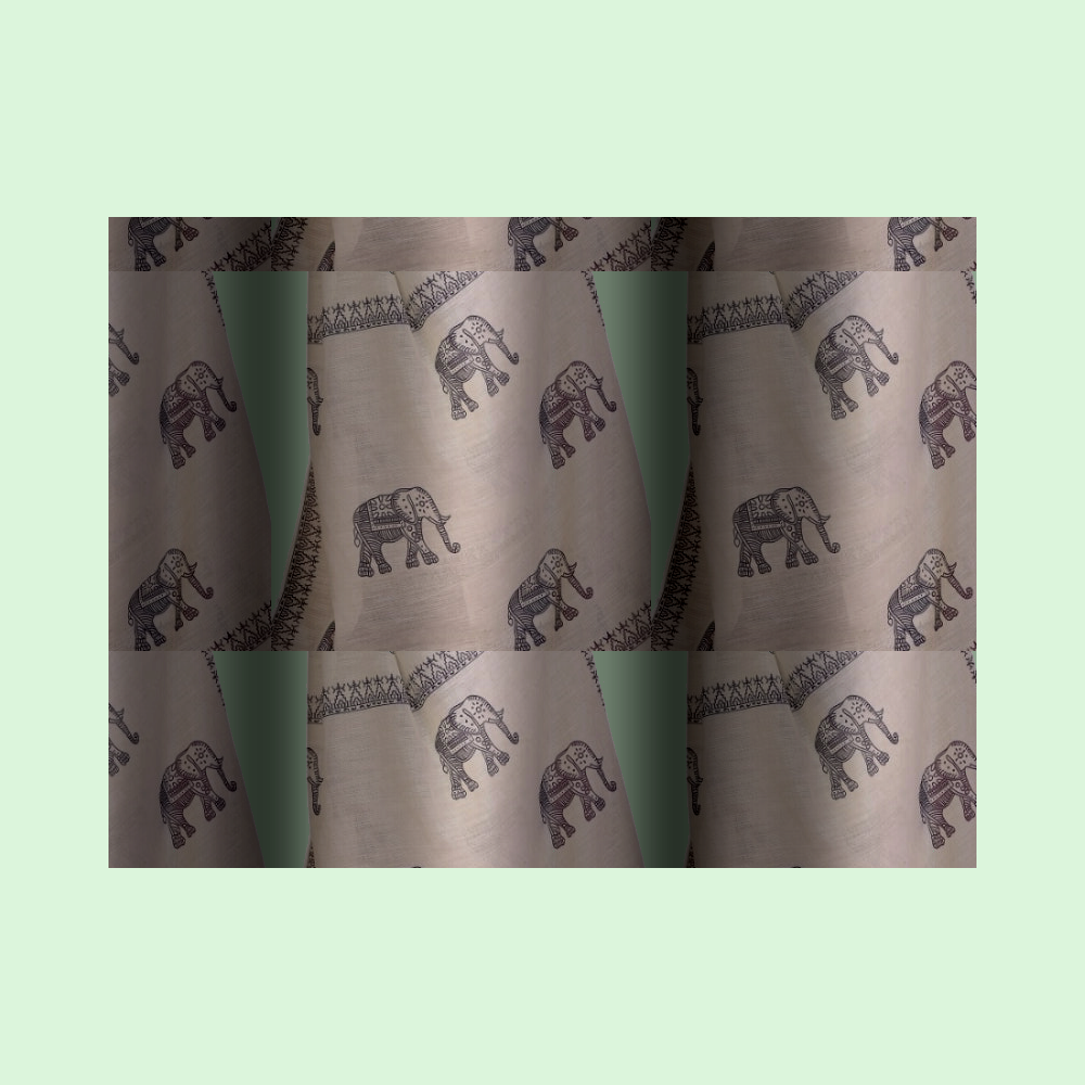 Muthu Studio Premium Trending Women's Linen Cotton Printed Saree With Unstitched Blouse 5.5Mtr (Off White) in Off White