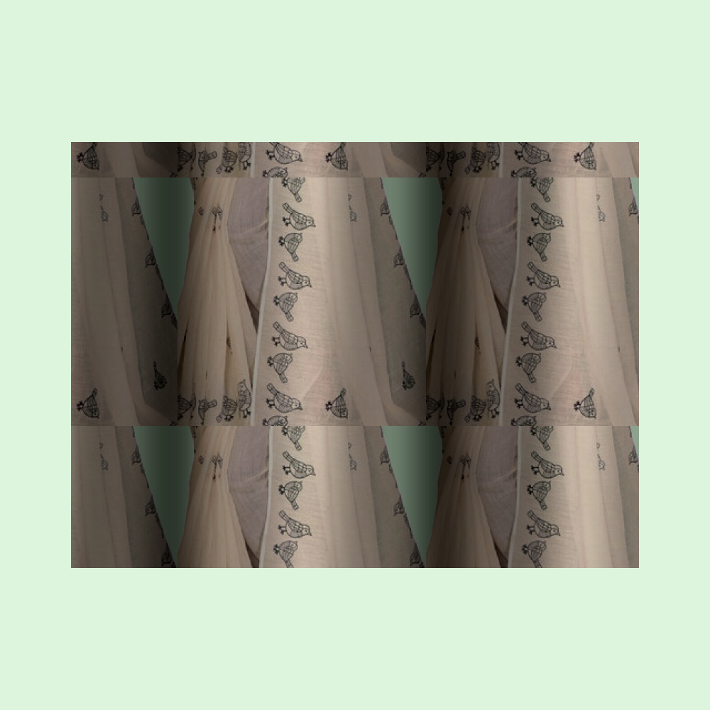 Muthu Studio Premium Trending Women's Linen Cotton Printed Saree With Unstitched Blouse 5.5Mtr (Off White) in Off White